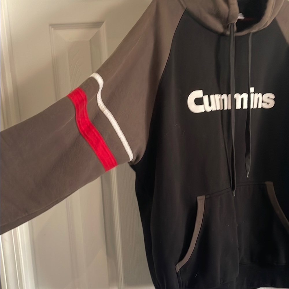 Cummins Black and Brown Hoodie with Red Accents - Picture 3 of 5